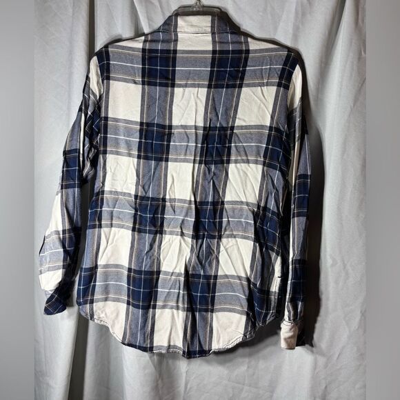 Sanctuary Navy Blue Flannel Long Sleeve Shirt Size X-Small EPC - Picture 2 of 3